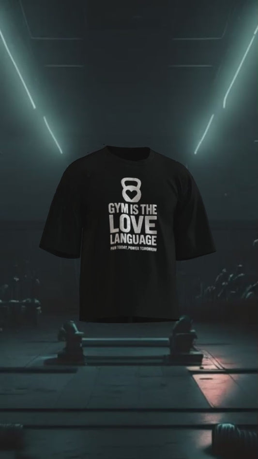 "Gym Is The Love Language" | Premium Oversized T-Shirt for Gym Bros |