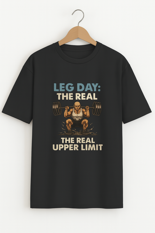 LEG DAY: The Real Upper Limit – Premium Gym Tee