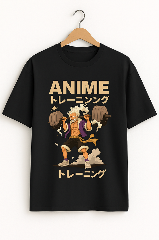 "Anime Training Mode – Oversized Gym Graphic T-shirt"